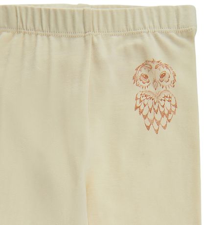 Soft Gallery Leggings - SGBaby Paula - Owl - Almond Oil