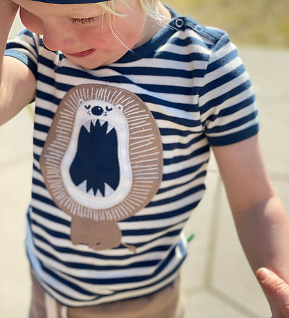 Freds World Stuttermabolur - Dýr Stripe - Midnight