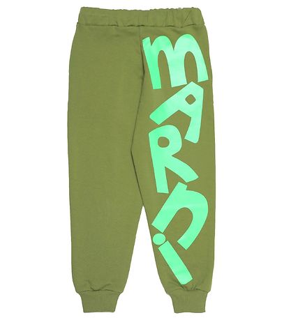 Marni Joggingbuxur - Khaki/Neon grænt