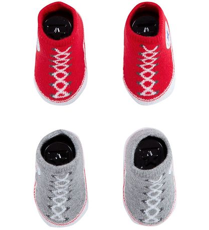 Converse Socks- 2-Pack - Grey Melange/University Red