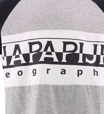 Napapijri T-shirt - Grey Melange w. Black/White