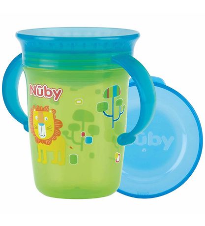 Nuby Drikkekop m. Handtag - 240ml - Grön m. Tryck