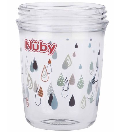 Nuby Drinking cup w. Handle and Straws - 240ml - Grey w. Print