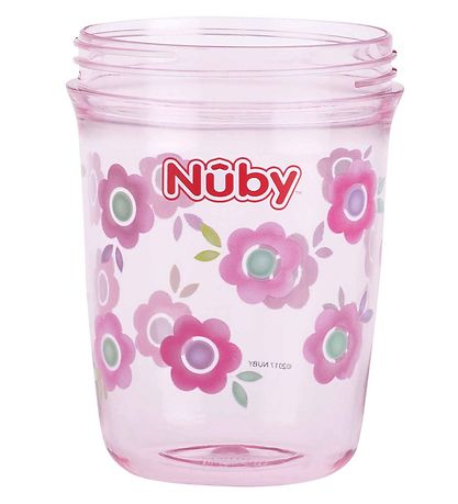 Nuby Drikkekop m. Handtag - 240ml - Rosa m. Tryck