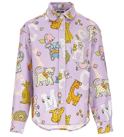 Moschino Bluse - Lila m. Print