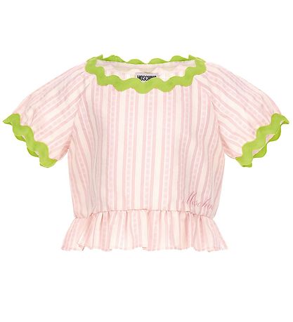 Moschino Toppi - Vaaleanpunainen raidallinen/Neonvihreä