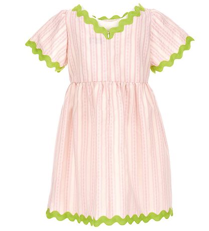Moschino Kleid - Rose Gestreift/Neongrün