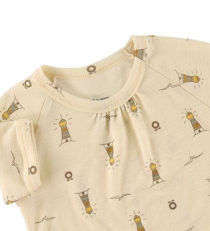 Katvig Kleid - Wolle - Beige m. Leuchtturm