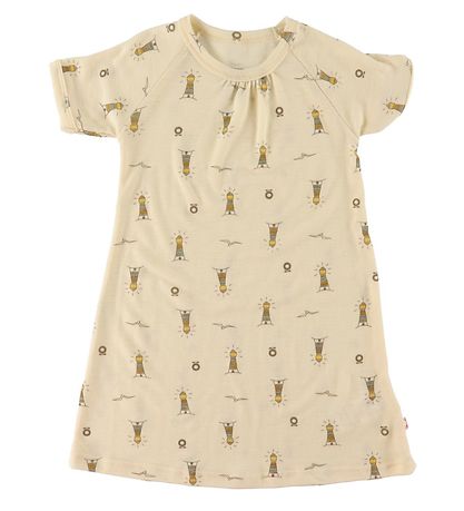 Katvig Kleid - Wolle - Beige m. Leuchtturm
