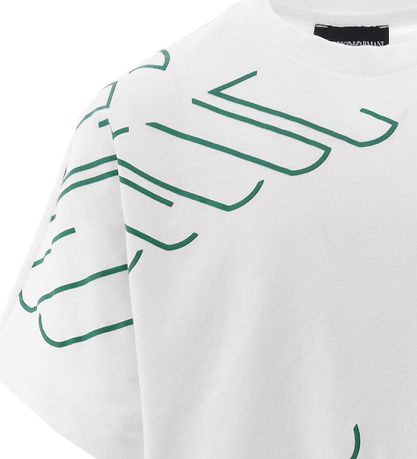 Emporio Armani Stuttermabolur - Hvítur M. Grænt
