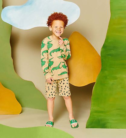 Stella McCartney Kids Sweat Shorts - Beige/Black w. Print