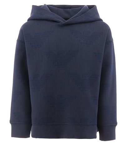 Emporio Armani Hettupeysa - Dökkblátt með röndum M. Merki
