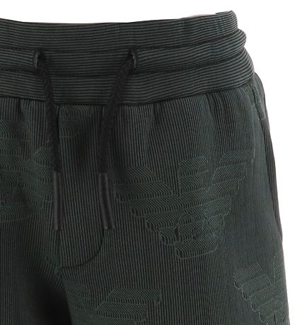 Emporio Armani Shortsit - Vihreä raidallinen, Logot