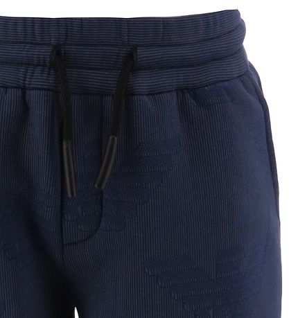 Emporio Armani Shortsit - Laivastonsininen raidallinen, Logot