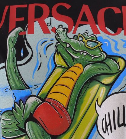 Versace T-shirt - Black w. Crocodile
