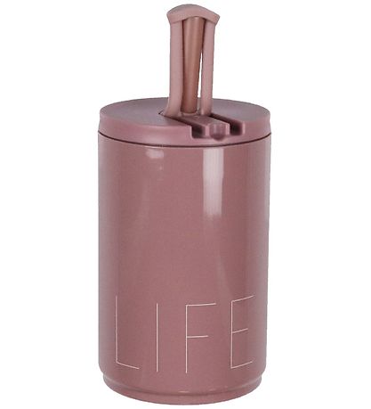 Design Letters Mugg m. Sugrör - To Go - 330ml - Rosa m. Text