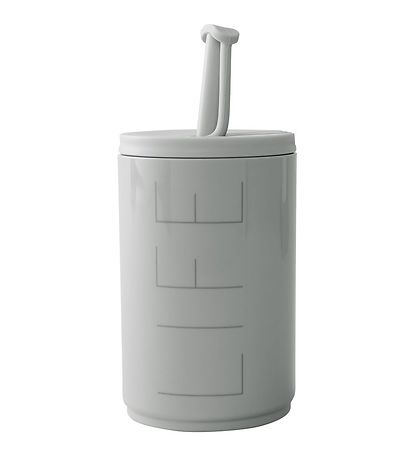 Design Letters Cup w. Straws - To Go - 330ml - Grey w. Text