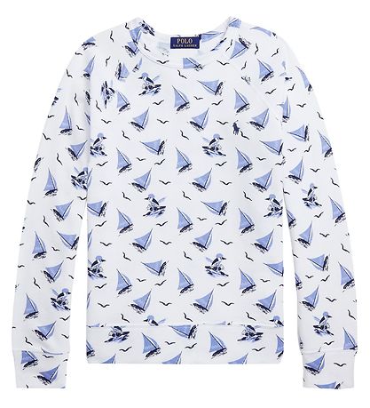 Polo Ralph Lauren Peysa - Klassík - Hvítt/Blár M. Seglskip