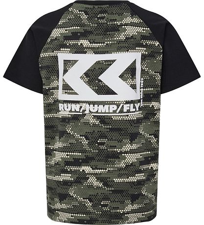 Hummel Stuttermabolur - hmlFSK Flug - Grænt/Svart