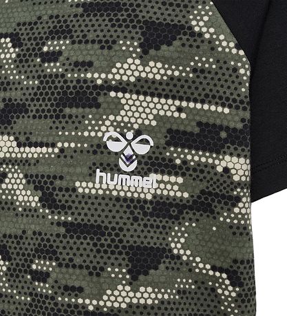 Hummel Stuttermabolur - hmlFSK Flug - Grænt/Svart