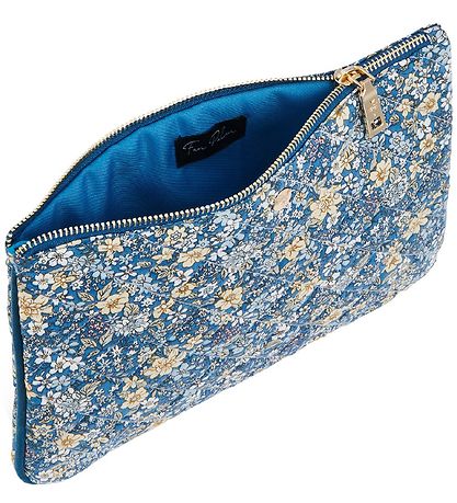 Fan Palm Toiletry Bag Bag - Clutch - Blue Flower