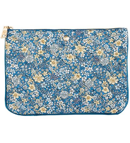 Fan Palm Toiletry Bag Bag - Clutch - Blue Flower