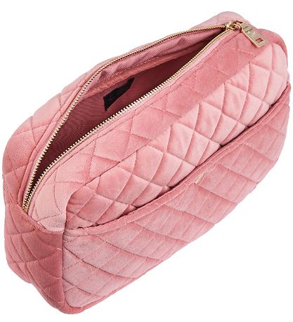 Fan Palm Toiletry Bag - Medium - Quilted Velvet - Rose Velvet