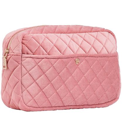 Fan Palm Toiletry Bag - Medium - Quilted Velvet - Rose Velvet