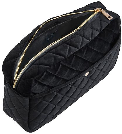 Fan Palm Toiletry Bag - Medium - Quilted Velvet - Black Velvet