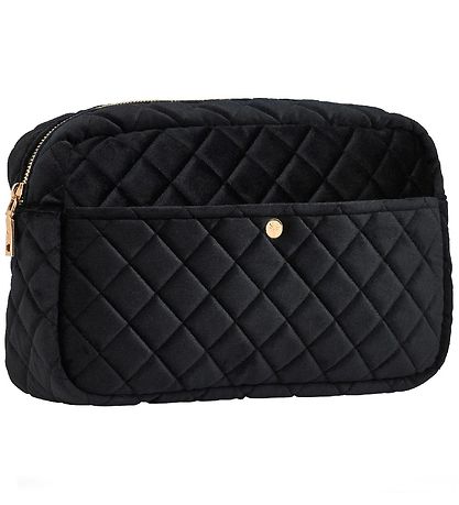 Fan Palm Toiletry Bag - Medium - Quilted Velvet - Black Velvet