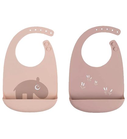 Done By Deer Lätzchen m. Tasche - 2er-Pack - Silikon - Ozzo - Pu
