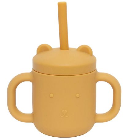 Petit Monkey Bolli M. sogrör - Sílikon - 175 ml - Ochre
