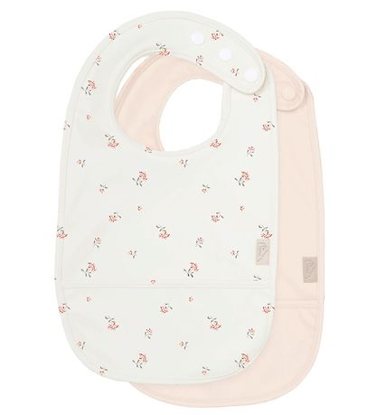 Cam Cam Bib w. Pocket - 2-Pack - Poppies/Shell