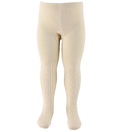 Minymo Strumpfhosen - 2er-Pack - Offwhite/Navy m. Lochmuster