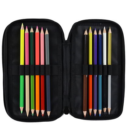 Jeva Pencil Case w. Content - Twozip - Incognito