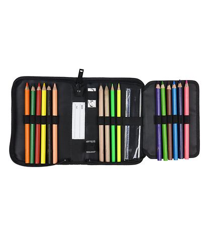 Jeva Pencil Case w. Contents - Onezip - Rainbow Alicorn