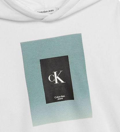 Calvin Klein Hoodie - Verloopvak Logo - Bright White