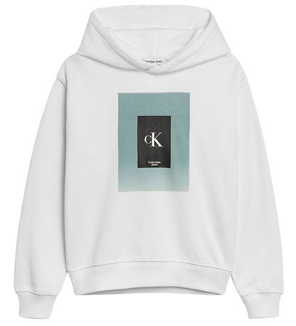 Calvin Klein Hoodie - Verloopvak Logo - Bright White