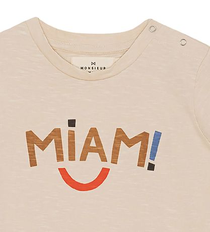 Monsieur Mini Stuttermabolur - Namm - Offwhite