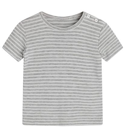 Noa Noa miniature Stuttermabolur - List Grey Melange