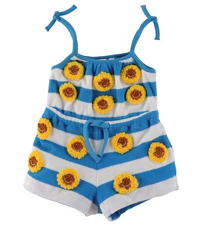 Stella McCartney Kids Jumpsuit - Blau/Weiß gestreift m. Blumen
