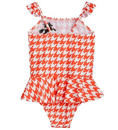 Mini Rodini Badeanzug - UV50+ - Hahnentritt - Rot/Weiß
