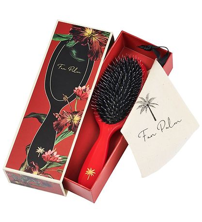 Fan Palm Hairbrush - Medium - Red Poppy