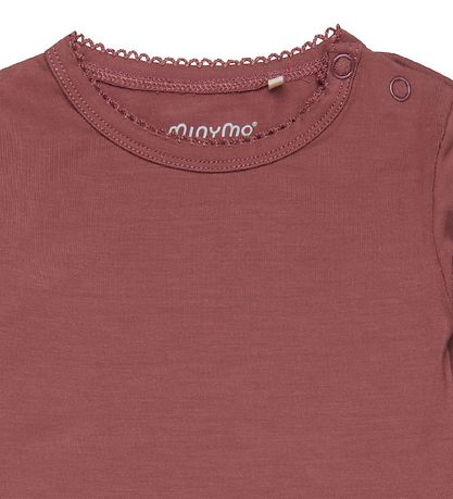 Minymo Bodysuit l/s - Bamboo - Rose Brown