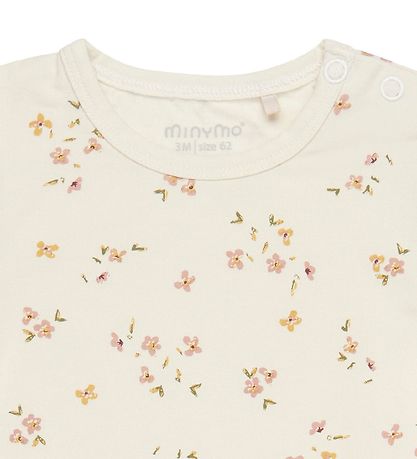 Minymo Bodysuit s/s - Bamboo - Veiled Rose Flower