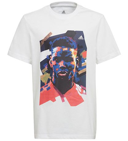 adidas Performance T-Shirt - Pogba Fußballgrafik - Weiß