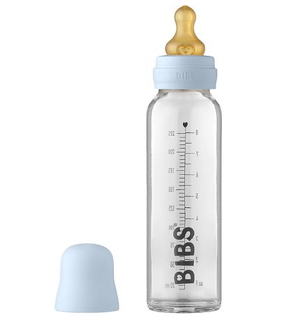 BIBS Peli - Gler - 225 ml - Náttúrulegt gúmmí - Baby Blue