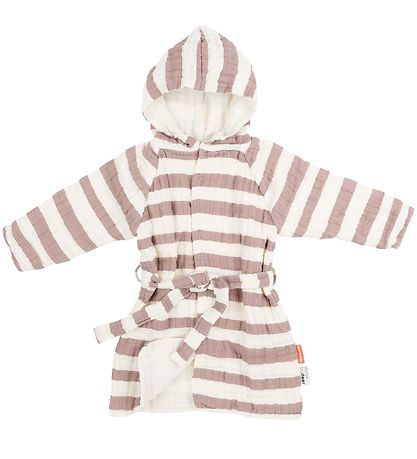 Done By Deer Bathrobe - Stripes - Powder