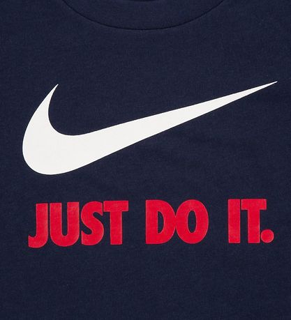 Nike T-shirt - Swoosh - Obsidian/University Red