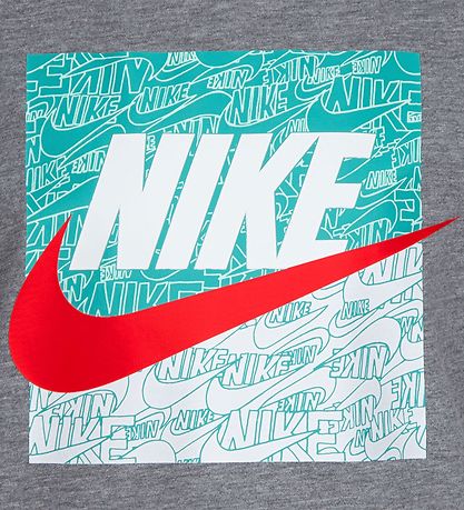 Nike Stuttermabolur - Æfingin skapar framtíðina - Kolefni Heathe